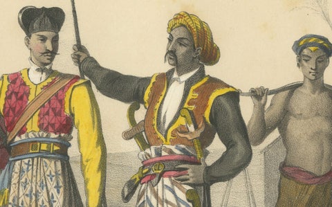 Javanese Court Scene, Musician, Dancer, and Sultan’s Guard, c.1845, close-up 2