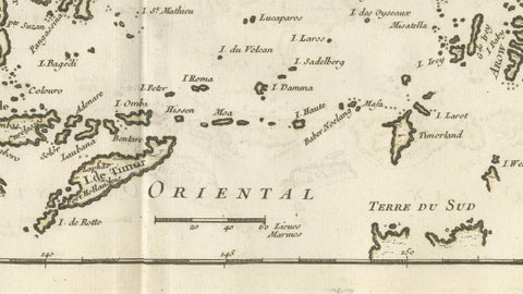 Antique Map of the Moluccas & Celebes, Le Rouge, French Engraving c.1750, close-up 2