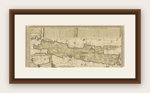 Antique French Map of Java, Indonesia by Chatelain, '1719', shown framed