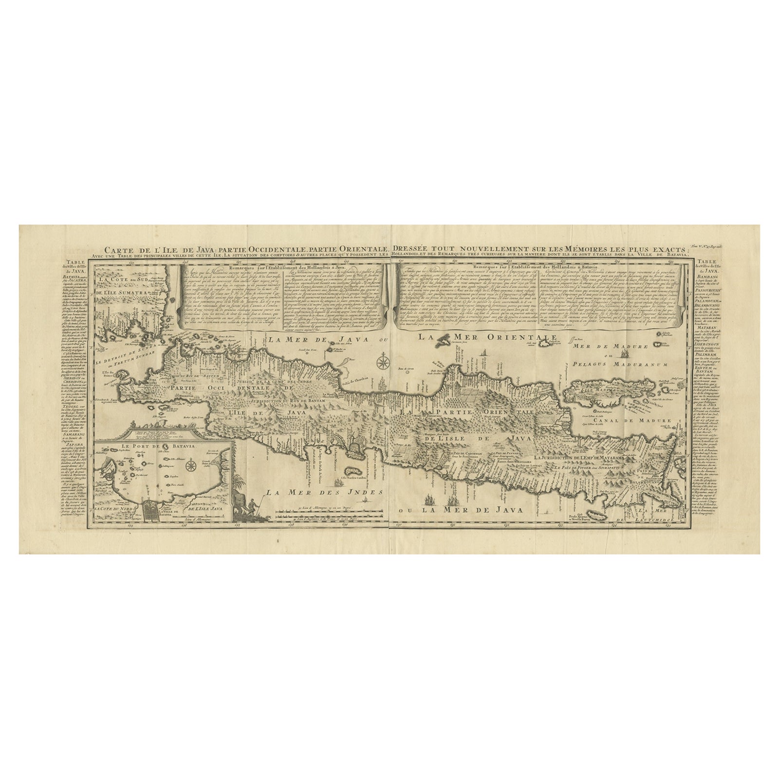 Antique Map of Java by Henri Chatelain, Decorative Print, 1718, France