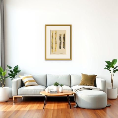 Antique Sugarcane Chromolithograph, Teboe Koening and Teboe Batoeng, Java 1892, shown framed in a room, true to size