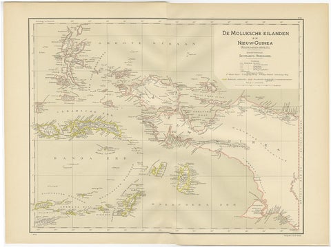 Antique Map of the Moluccas and Irian Jaya (Papua), Indonesia, 1900, view 2