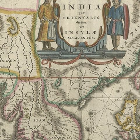 Original Blaeu Map of Southeast Asia from India to Tibet and Japan to New Guinea, close-up 1