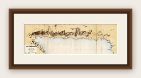 Antique Map of Taluti Bay by Stemler, C.1875, shown framed