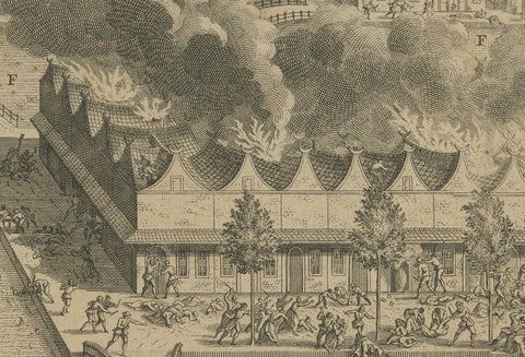 1740 Batavia Chinese Massacre Engraving, Dutch Colonial Indonesia, close-up 6