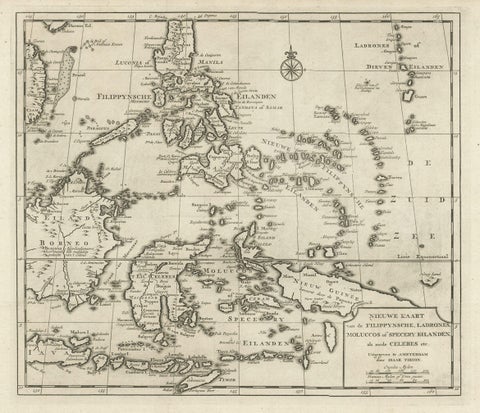 Old Map of the Philippines and Part of Indonesia 'Spice Islands', 1744, close-up 1