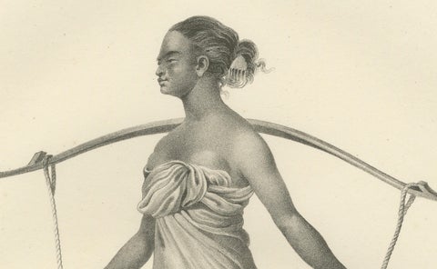 A Malaysian Girl Carrying Goods by Karl Joseph Brodtmann, 1836, close-up 3