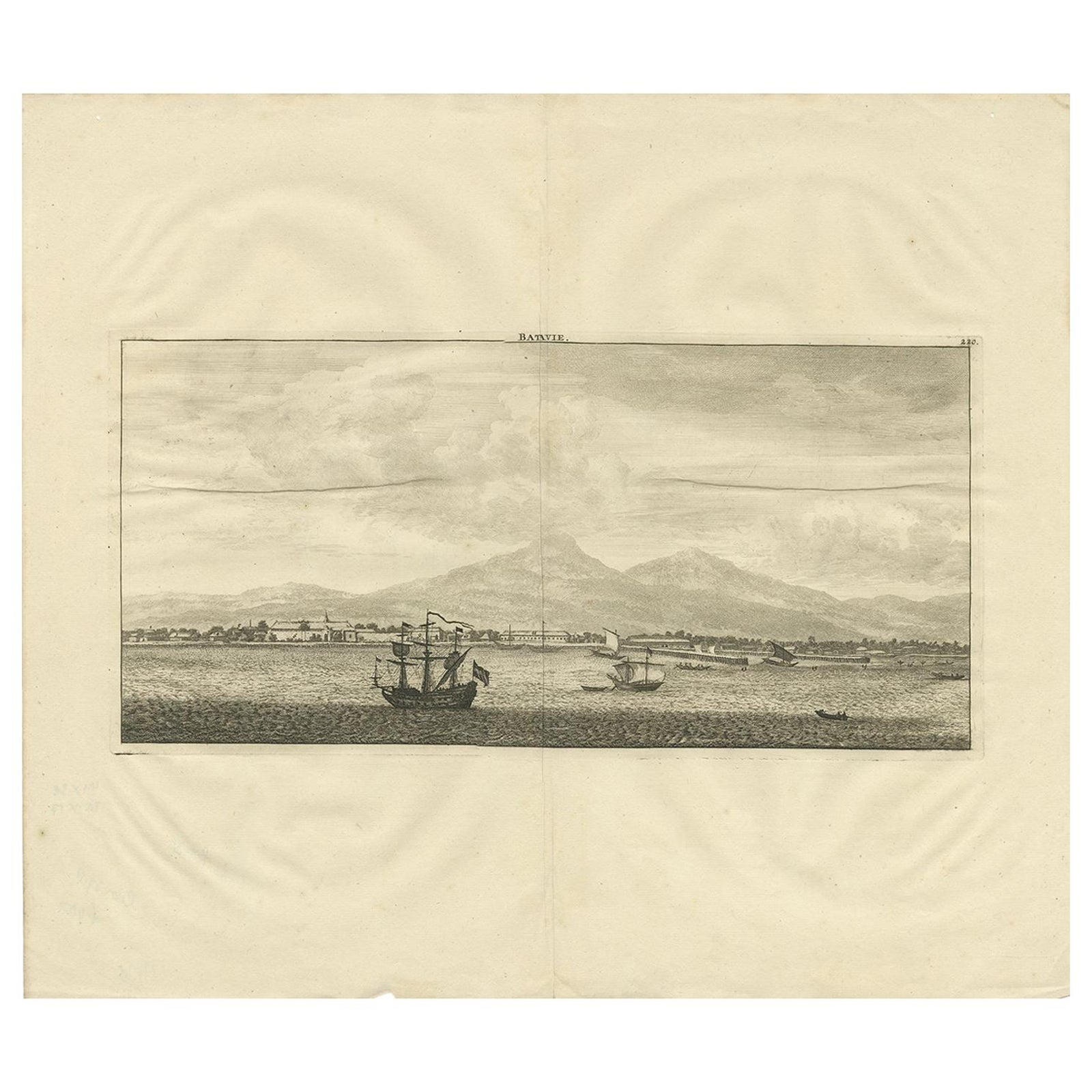 Antique Print of Batavia by De Bruyn, 1714