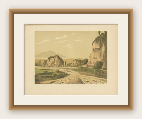 Antique Print of Ngarai Sianok 'Sumatra' by M.T.H. Perelaer, 1888, shown framed