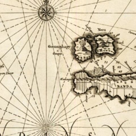 Antique Map of the Islands of Banda, Indonesia from a Very Rare Edition, 1725, close-up 2