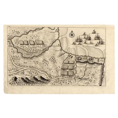 Antique Map of the Region of Pasuruan, Java, Indonesia, 1726