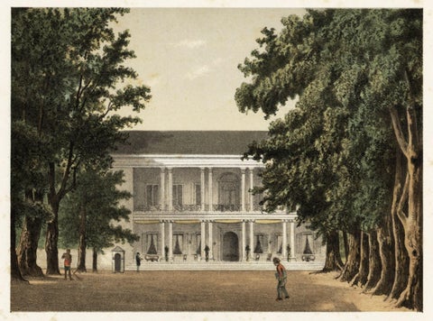 Antique Print of Hotel Du Pavillon, Java, Indonesia, 1888, close-up 1