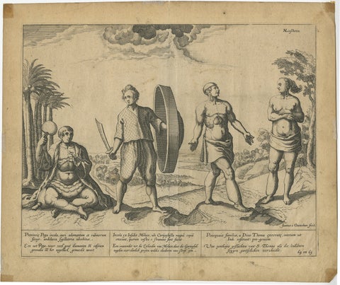 Natives from Pegu, the Moluccan Islands, Penequais Indians and St Thomas, c.1605, view 2