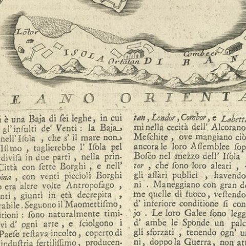 Antique Map of the Banda Islands or Spice Islands, Moluccas, Indonesia, 1697, close-up 2