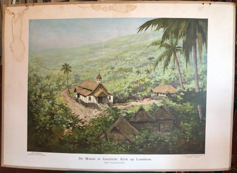 Collection of 5 Vintage School-Charts of Indonesia, Incl Bali Ritual Cremation, view 4