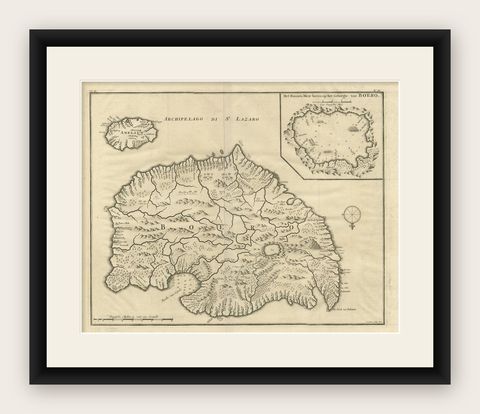 Antique Map of Boero in Indonesia by Valentijn, 1726, shown framed