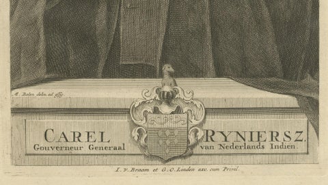 Carel Reyniersz: Esteemed Governor-General of the VOC, Dutch East Indies, 1724, close-up 2