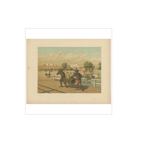 Antique Print of native 'koelies' or carriers on Java by M.T.H. Perelaer (1888), view 2
