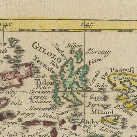 Antique Miniature Map of the Maluku Islands by Van Esveldt & Holtrop 'c.1790', close-up 1