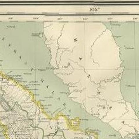 Antique Map of West Sumatra, Indonesia, 1900, close-up 1