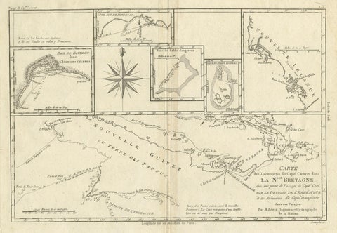 Antique Detailed Map of Papua New Guinea and the Regions to the West, ca.1780, close-up 1