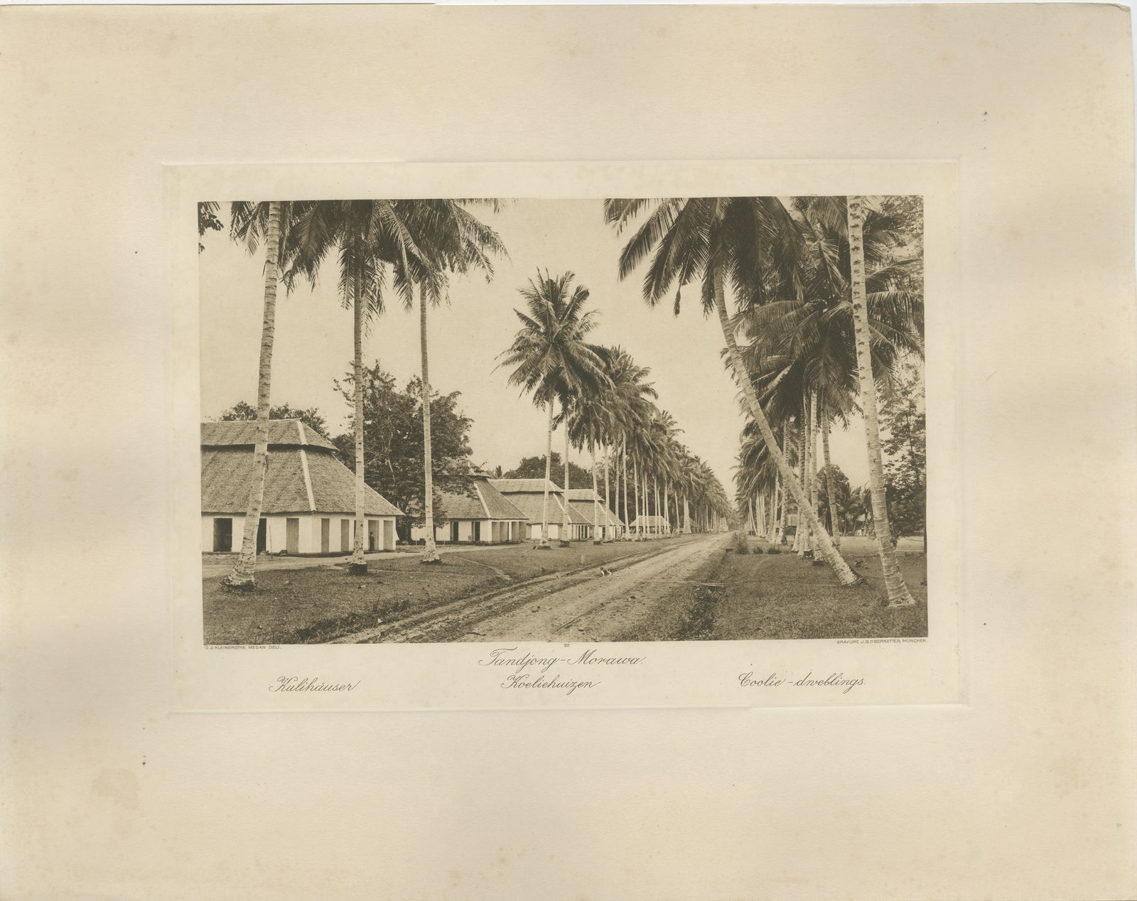 Coolie Dwellings, Tandjong-Morawa, Sumatra, Indonesia (Kleingrothe, c.1900)
