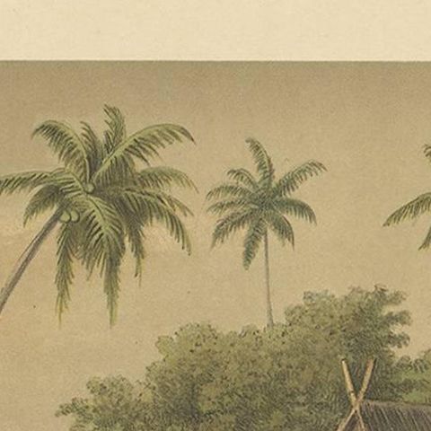 Antique Print of a Flooding near Tegal by M.T.H. Perelaer, 1888, close-up 1