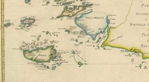 Antique Map of Raja Ampat and New Guinea, Bellin, Papuan Islands c.1749, close-up 6
