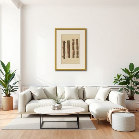 Antique Sugarcane Chromolithograph, Teboe Mangis and Teboe Tangeran, 1892, shown framed in a room, true to size