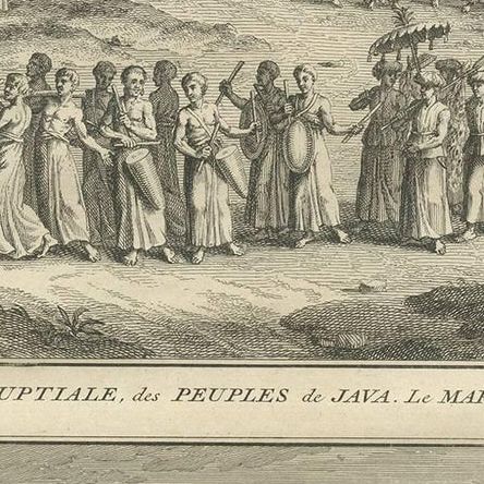 Antique Print of Wedding Ceremonies of Java 'Indonesia' by B. Picart, 1726, close-up 1