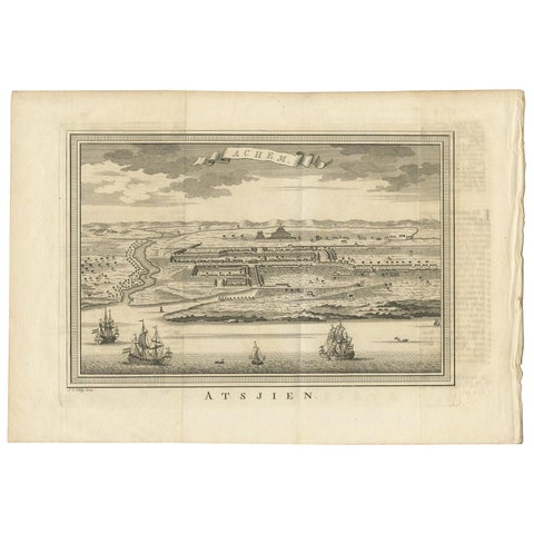 Antique Print of Atjeh by Van der Schley '1756'