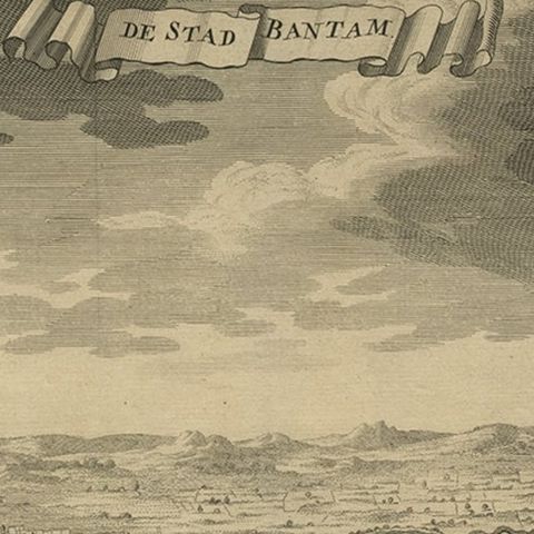 Decorative View of the Indonesian Town of Bantam 'Banten', Java, 1726, close-up 2
