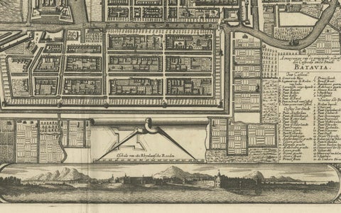 Rare 1681 Map of Batavia: Detailed Dutch Colonial Era Cartography, 1681, close-up 5