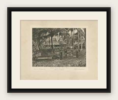 Batak Village Pintoe-Bessi, Tomb, Kleingrothe Photo, Dutch East Indies c1910, shown framed