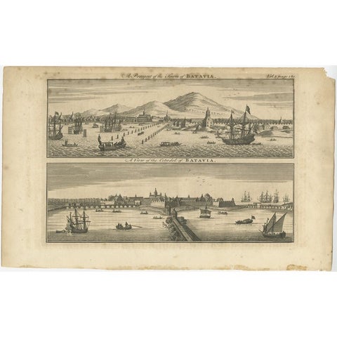 Antique Print of Batavia 'Jakarta', in the Dutch East Indies, 1744, view 2