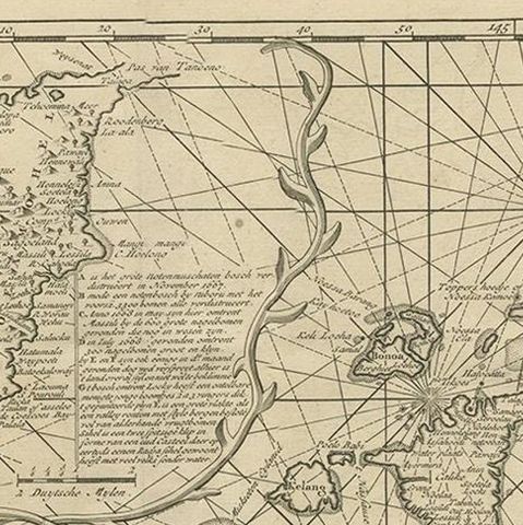 Antique Map of Ambon and Boero by Valentijn, 1726, close-up 1