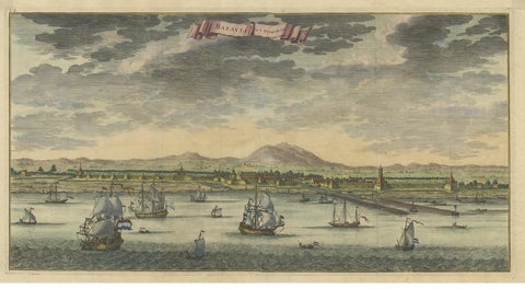 Antique Print of Batavia or Nowadays Jakarta, Indonesia, by Valentijn (1726), view 2