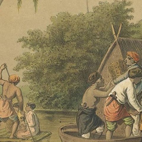 Antique Print of a Flooding near Tegal by M.T.H. Perelaer, 1888, close-up 2
