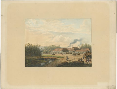 Original Chromolithograph of a Sugar Factory in Java, Indonesia, 1872, view 2