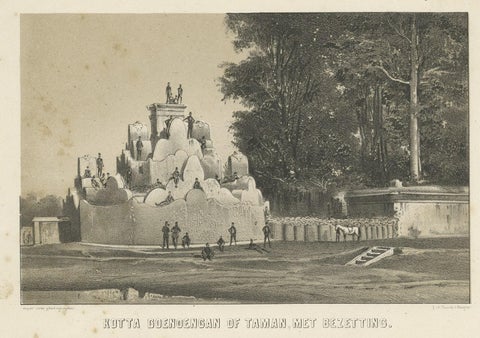 Antique Print with Huge Kanon and Occupation of Kraton in Aceh, Indonesia, 1874, close-up 2