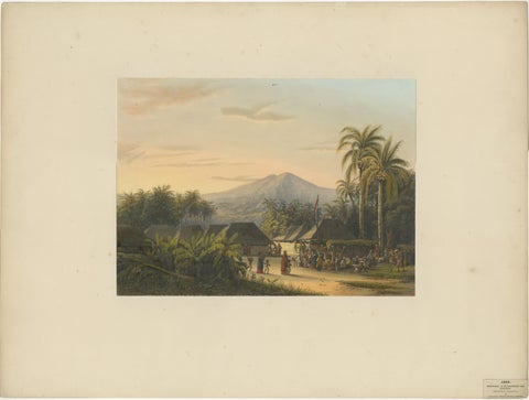 Vibrant Colonial Era Java Print: Festival near Mount Ardjoeno, ca. 1872, view 5