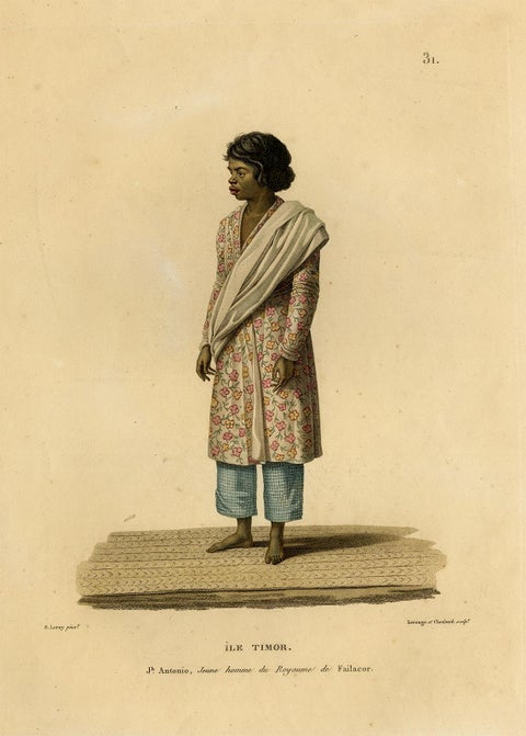 Rare Full-Length Portrait of a Native from the Indonesian Island Timor, 1825, view 2