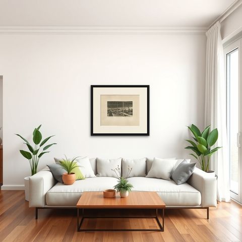 Sorting Tobacco in Lengths and Colors, Sumatra, Kleingrothe Photogravure c.1900, shown framed in a room, true to size
