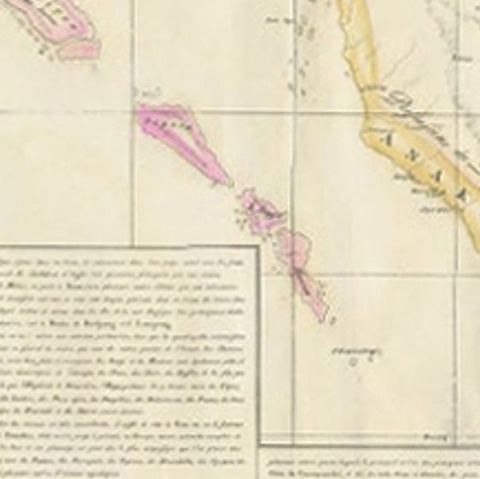 Detailed Antique Map of the Western Sumatra, Indonesia, circa 1825, close-up 2