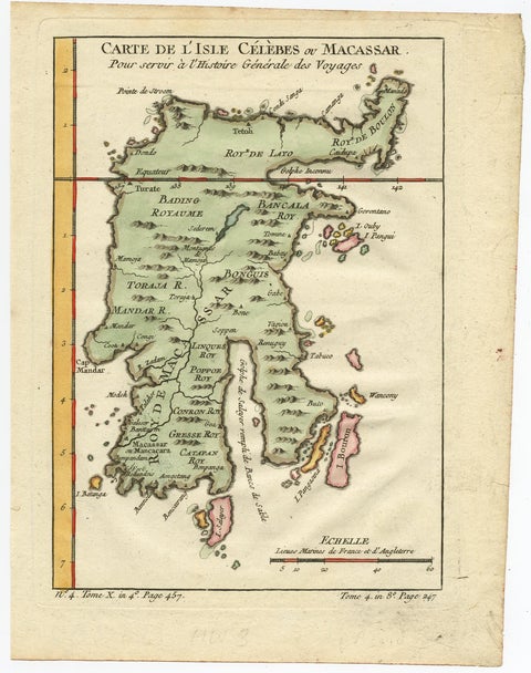 Antique Map of Celebes 'Sulawesi', Island in Indonesia, c.1750, view 2