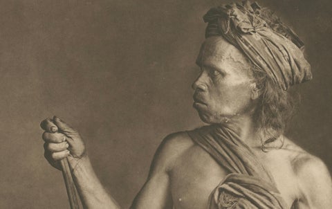 Batak Warrior Portrait, Sumatra, C J Kleingrothe, Dutch East Indies c1910, close-up 4