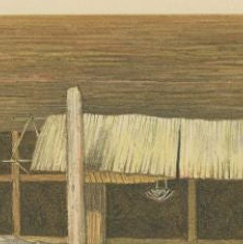 Antique Print of the 'Katafalk' of the Dayak Chief in Borneo, Indonesia, 1881, close-up 1