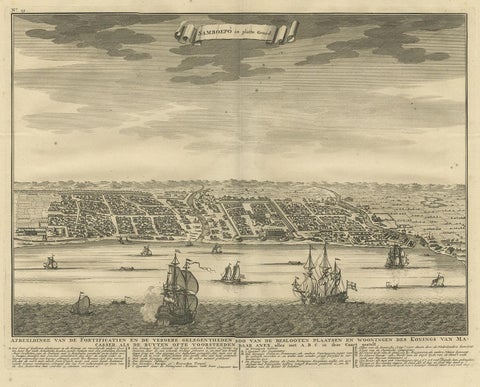 Antique Map of Samboepo by Valentijn, 1726, view 2