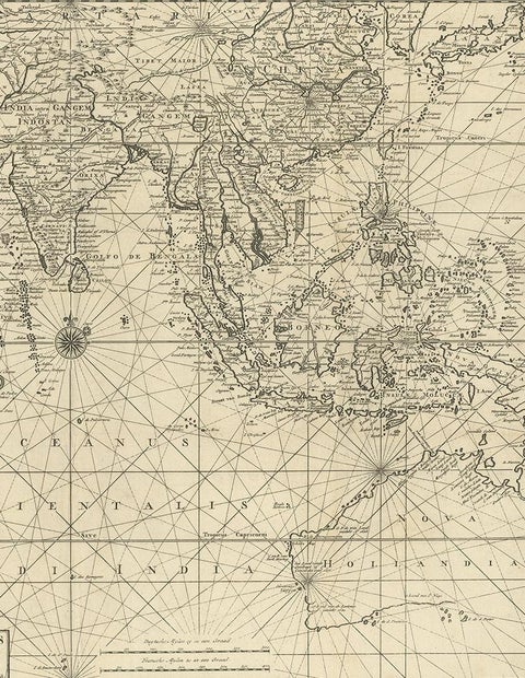 Antique Map of South East Asia, Australia and the Indian Ocean, 1726, view 4