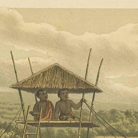 Antique Print of a Rice Field near Tempoeran by M.T.H. Perelaer, 1888, close-up 1